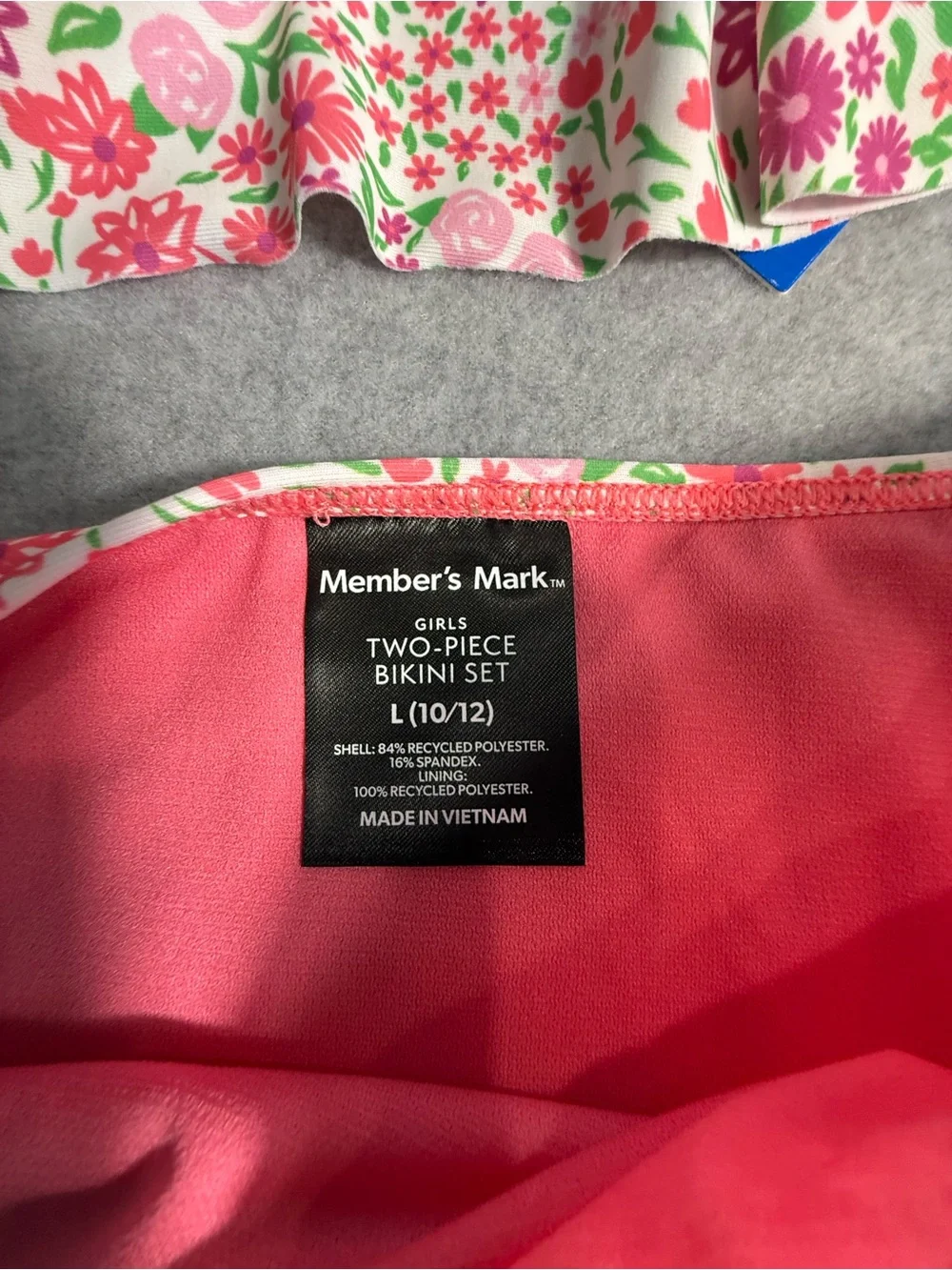 NWT Girls Floral Pink‎ Tankini Swim Set Size Large